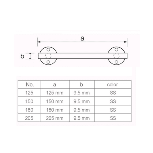 SOLEX มือจับแสตนเลส รุ่น NO.125SS ขนาด 5นิ้ว สีสแตนเลส 2