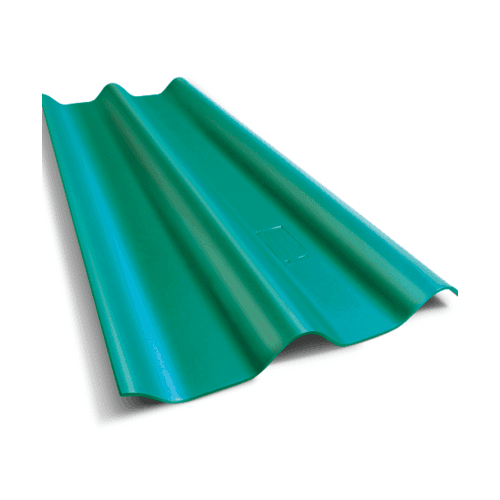 ตราเพชร กระเบื้องหลังคาลอนคู่ 0.5x50x150 ซม. สีเขียวประกายเพชร 2