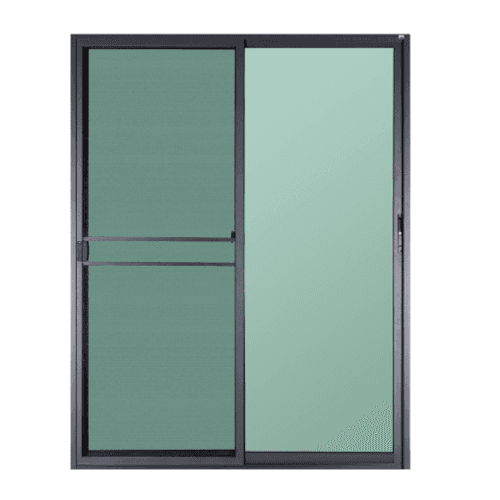 A-PLUS SAHARA ประตูอะลูมิเนียม บานเลื่อน SS 140x205ซม. สีเทาเข้ม พร้อมมุ้ง 1