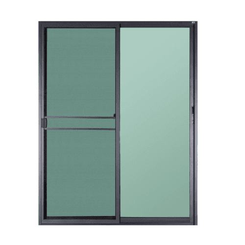A-PLUS SAHARA ประตูอะลูมิเนียม บานเลื่อน SS 140x205ซม. สีเทาเข้ม พร้อมมุ้ง 2