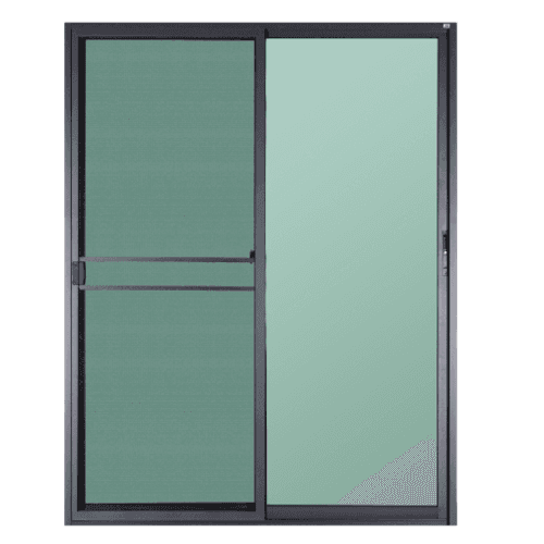 A-PLUS SAHARA ประตูอะลูมิเนียม บานเลื่อน SS 140x205ซม. สีเทาเข้ม พร้อมมุ้ง 4