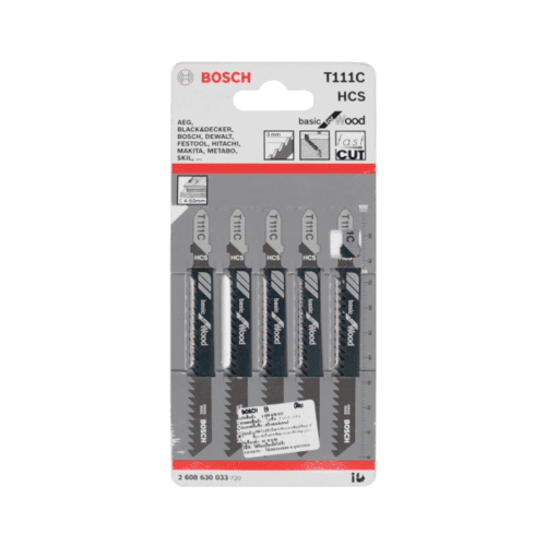 BOSCH ใบเลื่อยจิ๊กซอร์ ไม้ รุ่น T111 C(5 ใบ/แผง) 5