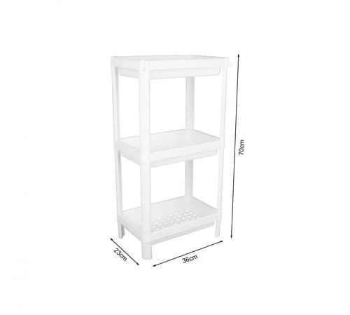 GOME ชั้นวางอเนกประสงค์ทรงแคบ 3 ชั้น รุ่น TG59555 ขนาด 36x23x70 cm. สีขาว 3