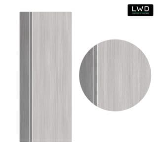 LWD ประตู UDoor UPVC สี Light Gray+Silver Gray ยาแนวสีขาว ขนาด 3.5x80x200 ซม. 6