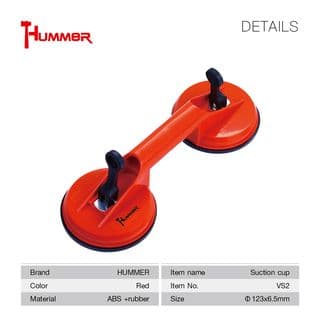 HUMMER ตัวดูดกระจกพลาสติก 2 ขา รุ่น VS2  สีแดง 2