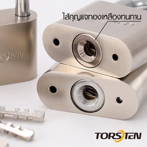 TORSTEN ชุดกุญแจคล้องเหล็กระบบลูกปืน 3ชิ้น (ไส้ทองเหลือง) 50มม รุ่น RVP-350SL.BR.3 4
