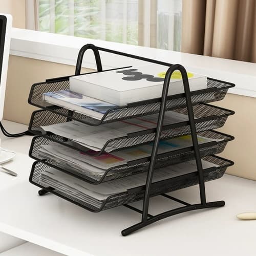 SMITH ชุดถาดเหล็กใส่เอกสาร 4 ชั้น ขนาด 35x30x33.5ซม. รุน TG59097 สีดำ 2