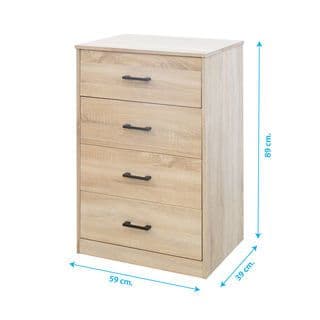 DELICATO ตู้ 4 ลิ้นชัก Aegon59X39X89ซม.สีบีช 3