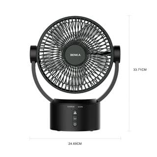 BENKA พัดลมตั้งโต๊ะชาร์จไฟแบบพกพา ขนาด 9 นิ้ว รุ่น KN-L2829 สีดำ 10