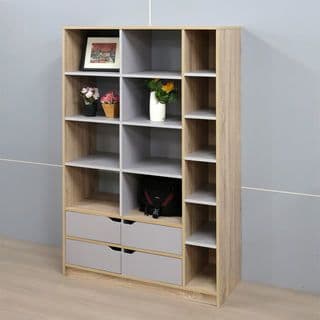 DELICATO ชั้นอเนกประสงค์ 4 ประตู 100X39X150ซม. ทูโทน บีช-เทา 2
