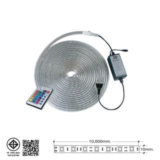 HI-TEK ชุดไฟแอลอีดีเส้นริบบิ้น 2835/120LED 220V 10M RGB รีโมท 5
