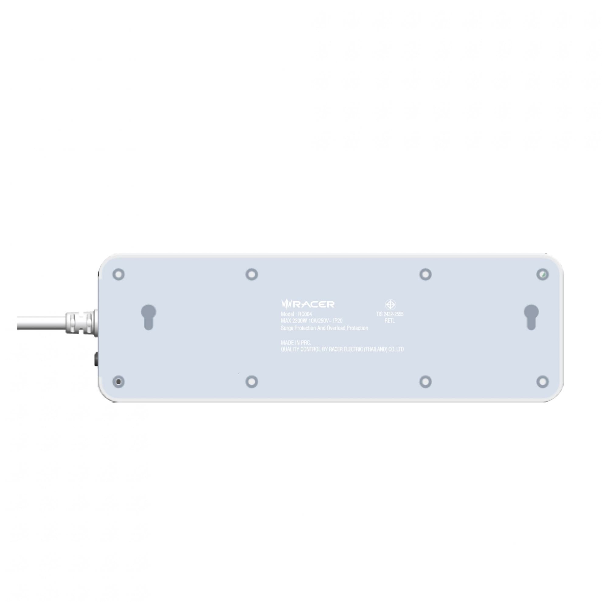 RACER รางปลั๊กไฟ 4 ช่อง 4 สวิตช์ 10A 2300W 250V ยาว 3 เมตร 7