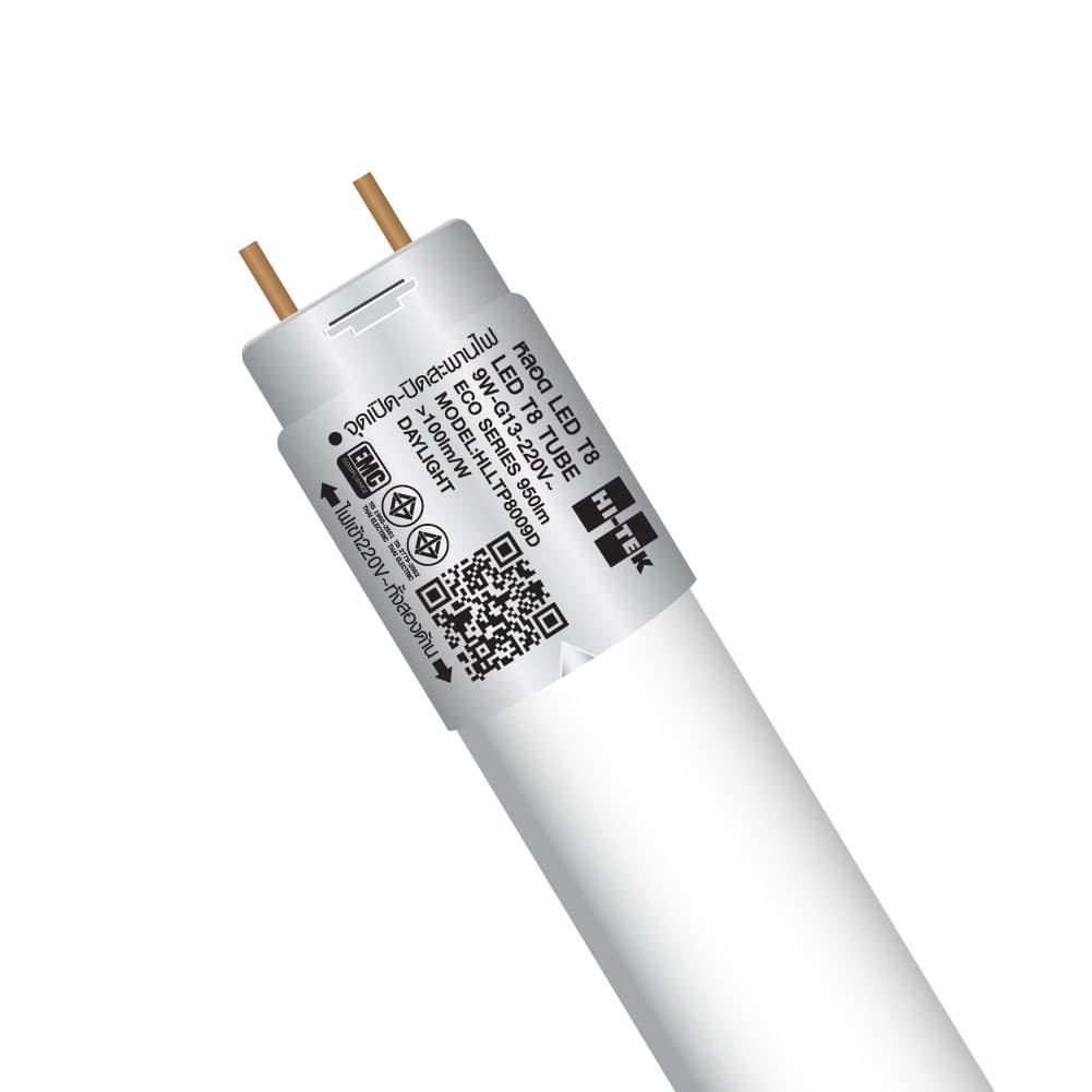 HI-TEK หลอดไฟ LED อีโค่ T8 แบบเข้าไฟ 2 ด้าน 9W แสงขาว Pack4 3