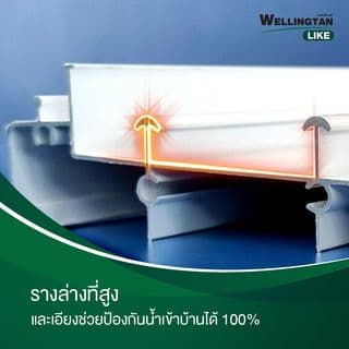 WELLINGTAN (LIKE) ประตูอะลูมิเนียม รางแขวน S-S W-AL/010 (กระจกเขียวใส) 100x205ซม. สีชา 8
