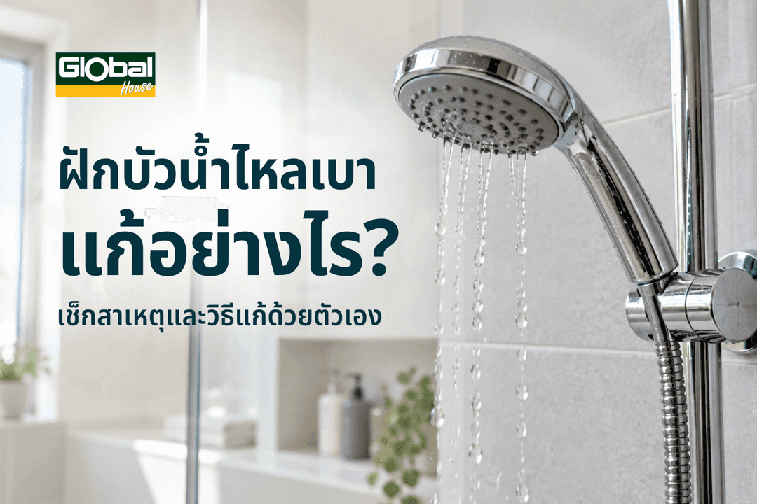 ฝักบัวน้ำไหลเบา แก้อย่างไร? เช็กสาเหตุและวิธีแก้ด้วยตัวเอง